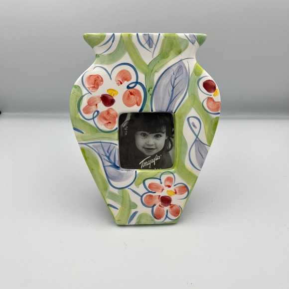 HB Group Vintage Floral Vase Picture Frame Ceramic Hand Painted 1997 - Picture 1 of 12